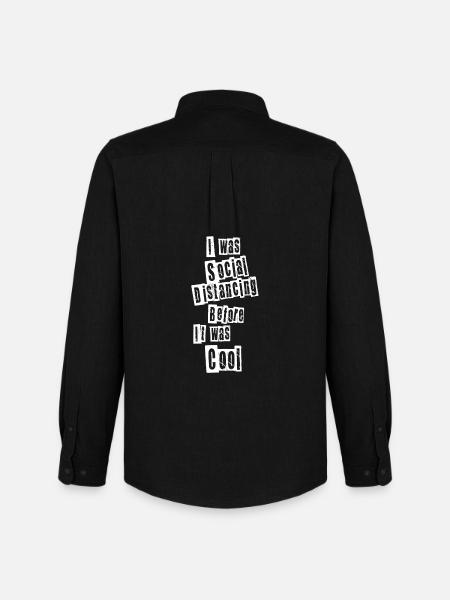 I was social distancing - Men's Oxford Shirt by Stanley/Stella - black