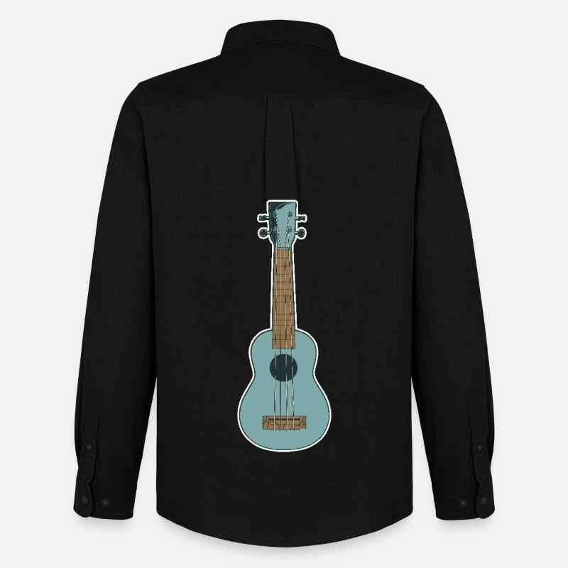 Retro Ukulele - Männer Oxford Hemd von Stanley/Stella - Schwarz