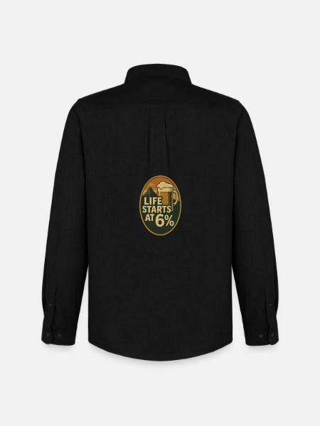 Life starts at 6% - Men's Oxford Shirt by Stanley/Stella - black