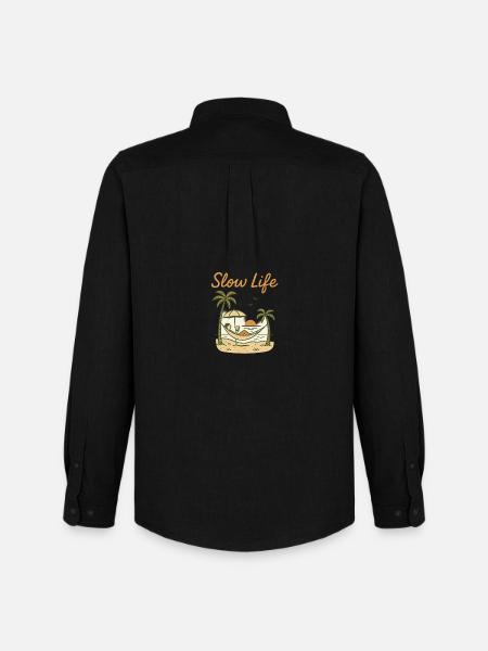 Slow Life Hammock at sunset - Men's Oxford Shirt by Stanley/Stella - black