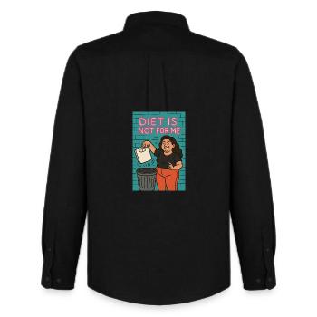 Diet is not for me - Men's Oxford Shirt by Stanley/Stella - black - Back - AI Model Male 185 dark (185cm)