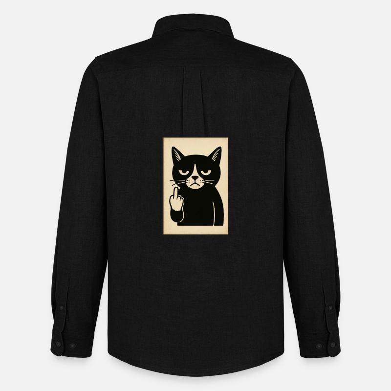Grumpy Kitten - Men's Oxford Shirt by Stanley/Stella - black