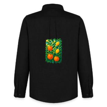Citrus Grove Dream - Men's Oxford Shirt by Stanley/Stella - black - Back - AI Model Male 185 dark (185cm)