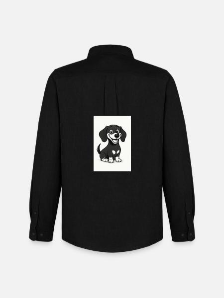 Happy dachshund black and white - Men's Oxford Shirt by Stanley/Stella - black