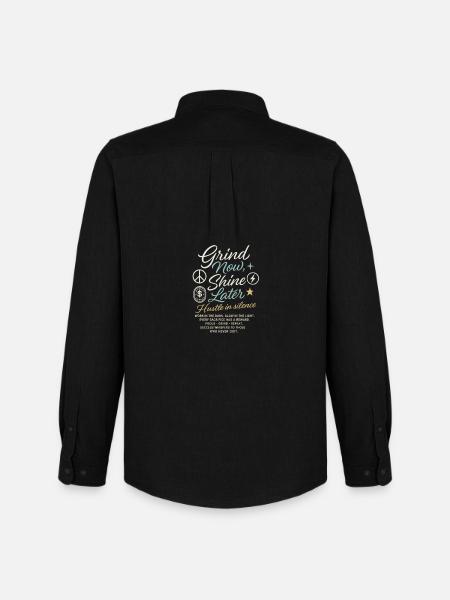 Motivational Saying for Success & Hustle - Men's Oxford Shirt by Stanley/Stella - black