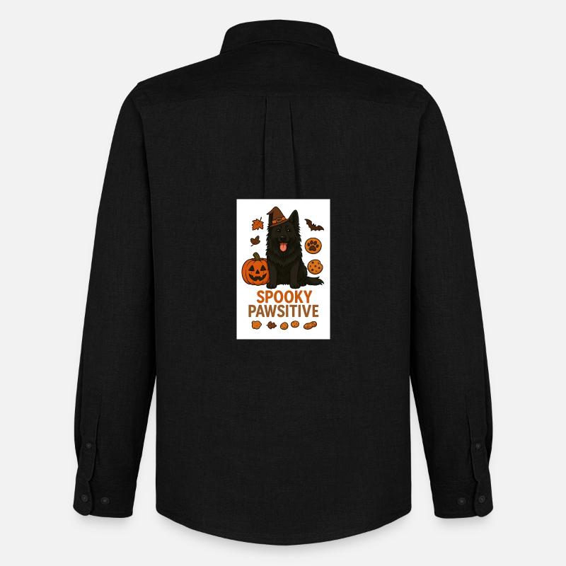 Spooky Pawsitive - Männer Oxford Hemd von Stanley/Stella - Schwarz