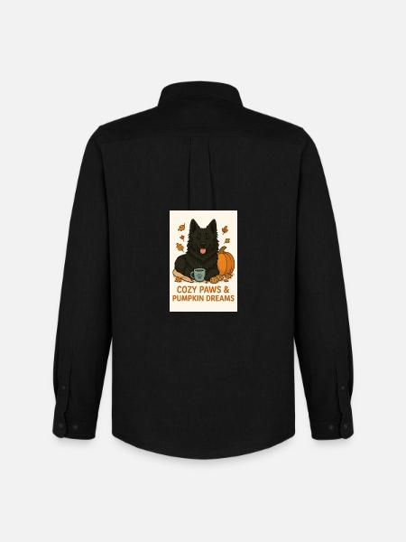 Cozy Paws and Pumpkin Dreams - Men's Oxford Shirt by Stanley/Stella - black