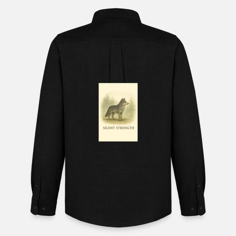 Stiller Machtwolf - Männer Oxford Hemd von Stanley/Stella - Schwarz