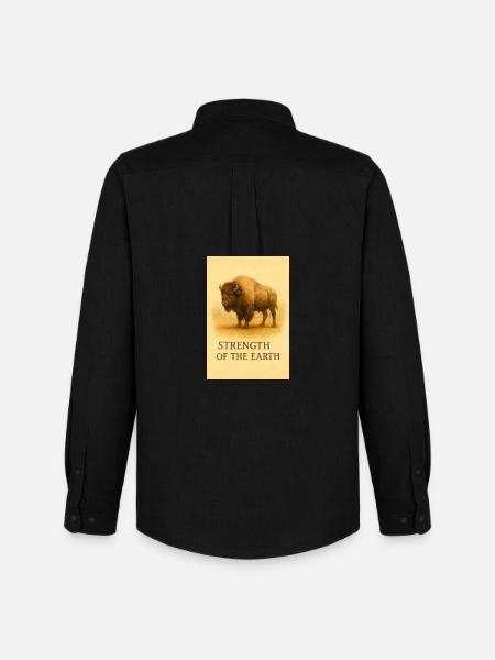 Die Stärke des Erdbisons - Männer Oxford Hemd von Stanley/Stella - Schwarz