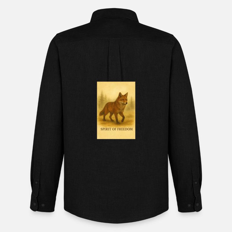 Freiheitsfuchs im Sepia-Stil - Männer Oxford Hemd von Stanley/Stella - Schwarz