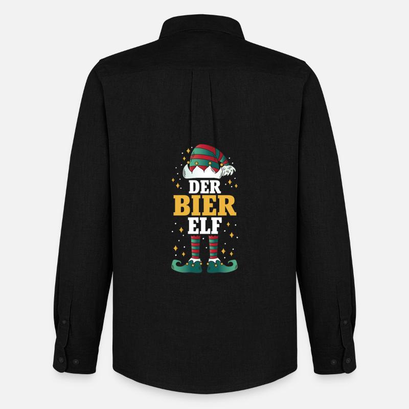 Weihnachten Der Bier Elf - Männer Oxford Hemd von Stanley/Stella - Schwarz