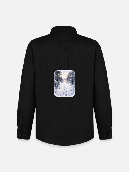 Winter Forest Path Morgenschein - Men's Oxford Shirt by Stanley/Stella - black