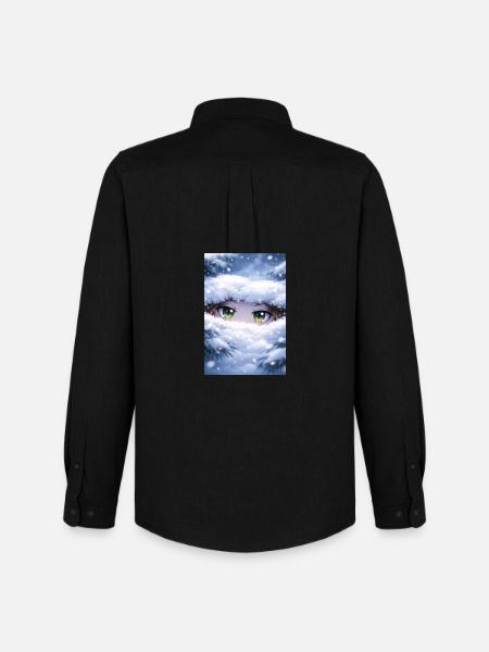 Anime eyes in the snow flurry - Men's Oxford Shirt by Stanley/Stella - black