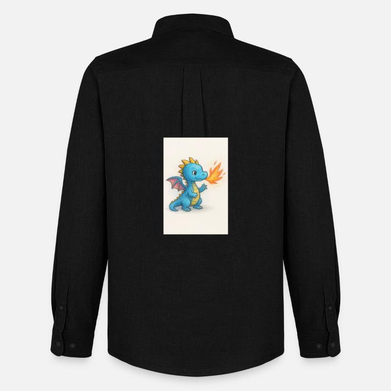 Blå Drage Gnist Åndedræt - Oxfordskjorte herre Stanley/Stella - sort