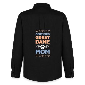 Certified Great Dane Mama - Men's Oxford Shirt by Stanley/Stella - black - Back - AI Model Male 185 dark (185cm)