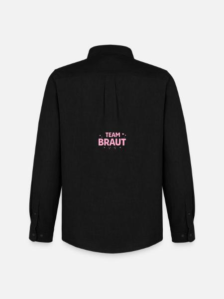 Team Braut Pink Herzen - Männer Oxford Hemd von Stanley/Stella - Schwarz