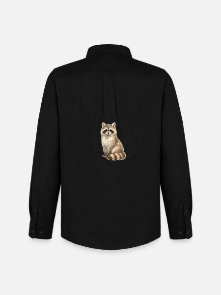 Raccoon in the dream forest - Men's Oxford Shirt by Stanley/Stella - black