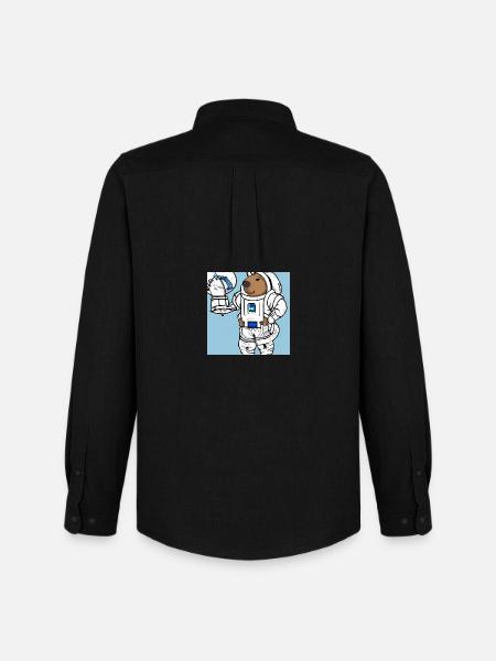 Capybara astronaut - Men's Oxford Shirt by Stanley/Stella - black
