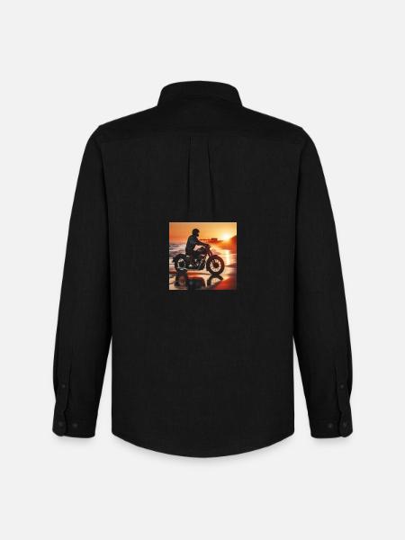 Moto Vieux Coucher de Soleil 1 - Chemise Oxford homme Stanley/Stella - noir