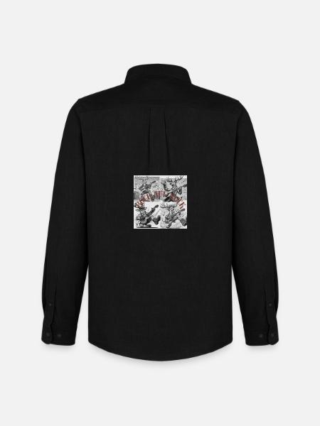 Rocking Deer Illustration - Men's Oxford Shirt by Stanley/Stella - black