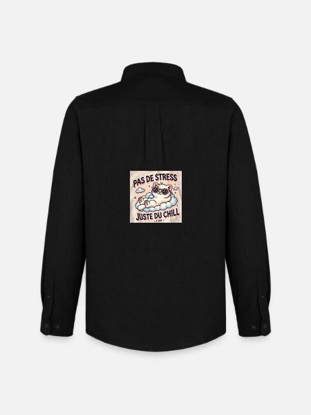 Chat chill - Chemise Oxford homme Stanley/Stella - noir