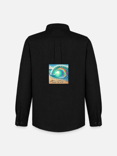 Wave Journey Rainbow Swirl - Men's Oxford Shirt by Stanley/Stella - black