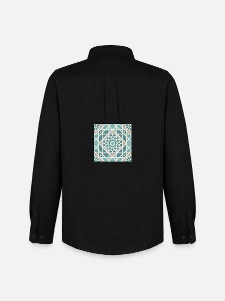 Geometrisches Mandala Muster - Männer Oxford Hemd von Stanley/Stella - Schwarz