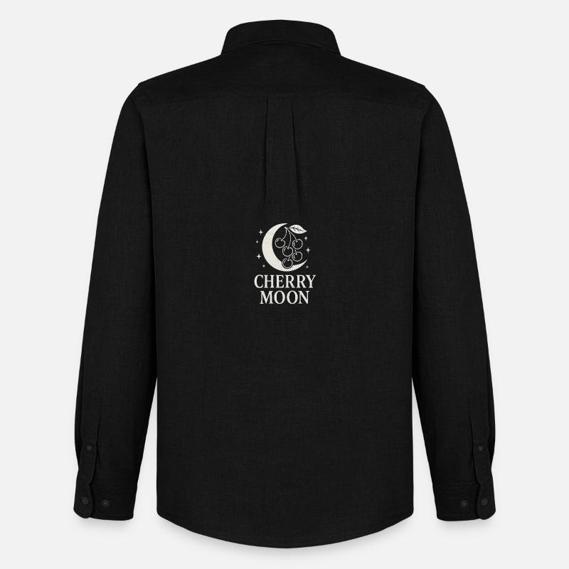 Cherry Moon – Mystik trifft Frucht (Kirsche) - Männer Oxford Hemd von Stanley/Stella - Schwarz