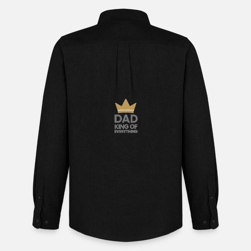 Dad King of Everything - Männer Oxford Hemd von Stanley/Stella - Schwarz
