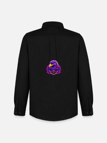 Futuristic eagle with neon accents - Men's Oxford Shirt by Stanley/Stella - black
