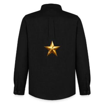 Accent étoile dorée - Chemise Oxford homme Stanley/Stella - noir - Dos - AI Model Male 185 dark (185cm)