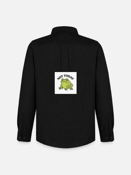 Lustiger Frosch mit Statement Text - Männer Oxford Hemd von Stanley/Stella - Schwarz