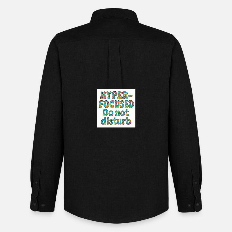 Hyperfokussiertes "Nicht stören"-Design - Männer Oxford Hemd von Stanley/Stella - Schwarz