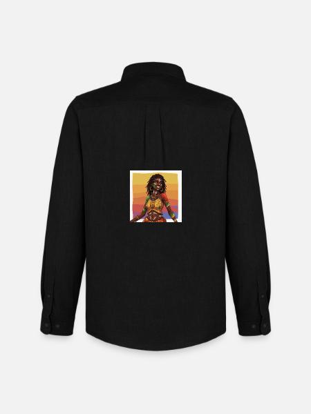 Kulturelles und buntes Afro-Afrika-Mädchen - Männer Oxford Hemd von Stanley/Stella - Schwarz