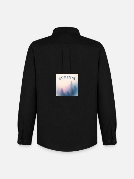 Forest landscape with Dumenta lettering - Men's Oxford Shirt by Stanley/Stella - black