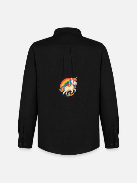 Rainbow Unicorn Dance - Men's Oxford Shirt by Stanley/Stella - black
