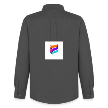 Bunte Ribbon-Form Abstrakt - Männer Oxford Hemd von Stanley/Stella - Anthrazit - Hinten - AI Model Male 185 dark (185cm)