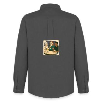 Mamie Karin - Chemise Oxford homme Stanley/Stella - charbon - Dos - AI Model Male 185 dark (185cm)