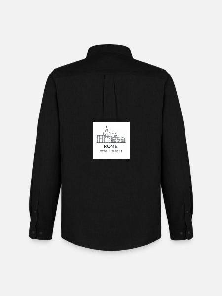 Rome Line Art Silhouette Landmark - Men's Oxford Shirt by Stanley/Stella - black