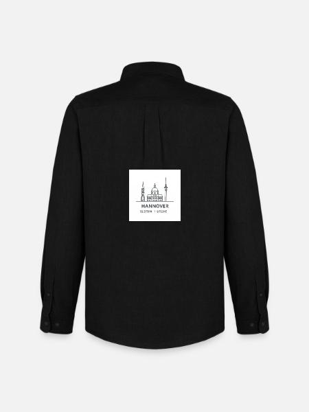 Hanover Line Art Silhouette Landmark - Men's Oxford Shirt by Stanley/Stella - black