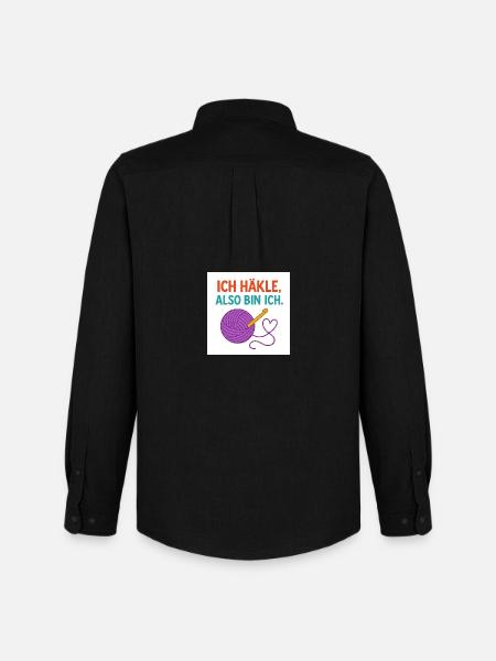 I crochet, therefore I am - Men's Oxford Shirt by Stanley/Stella - black