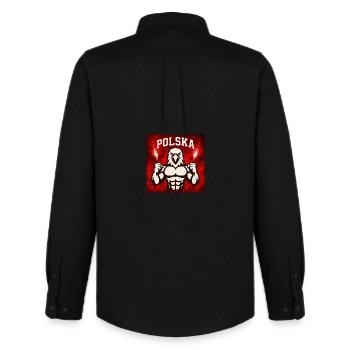 Polska orzeł - Men's Oxford Shirt by Stanley/Stella - black - Back - AI Model Male 185 dark (185cm)