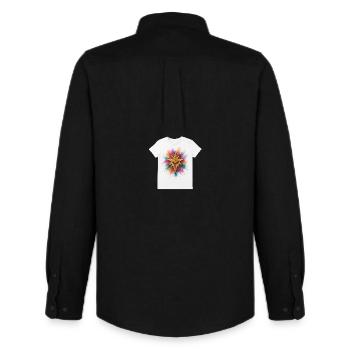 Inception Tee - Männer Oxford Hemd von Stanley/Stella - Schwarz - Hinten - AI Model Male 185 dark (185cm)