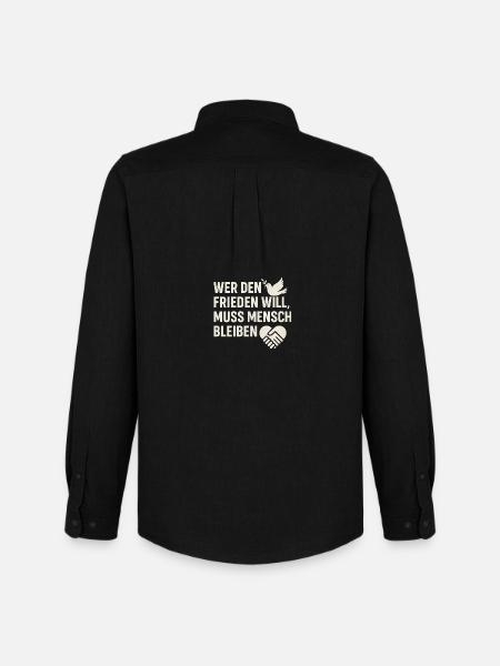Peace & Humanity - Men's Oxford Shirt by Stanley/Stella - black