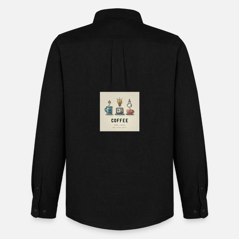 Coffee Code Design - Men's Oxford Shirt by Stanley/Stella - black