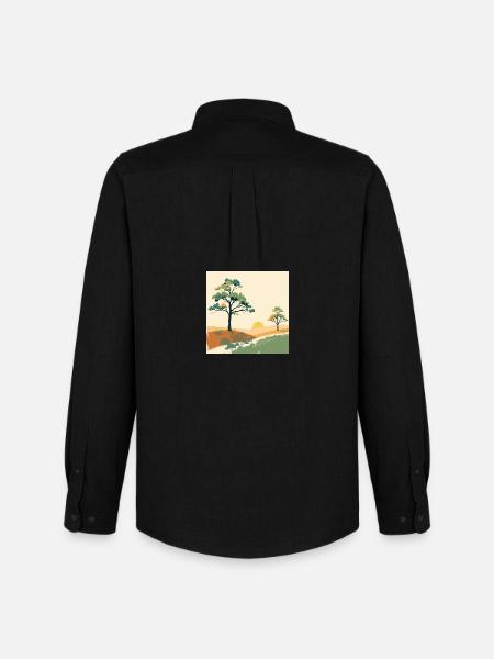 Pastel Sunset Trees - Men's Oxford Shirt by Stanley/Stella - black
