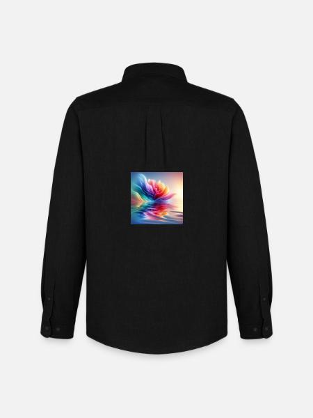 Abstract Flower Waves 1 - Men's Oxford Shirt by Stanley/Stella - black