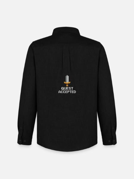 Quest Accepted Pixel Sword - Men's Oxford Shirt by Stanley/Stella - black