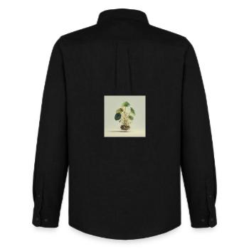 TechnoPlant: Golden Knots - Men's Oxford Shirt by Stanley/Stella - black - Back - AI Model Male 185 dark (185cm)