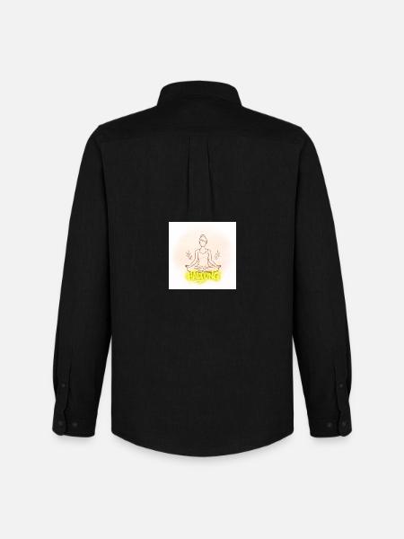 Posture Meditation Illustration - Men's Oxford Shirt by Stanley/Stella - black